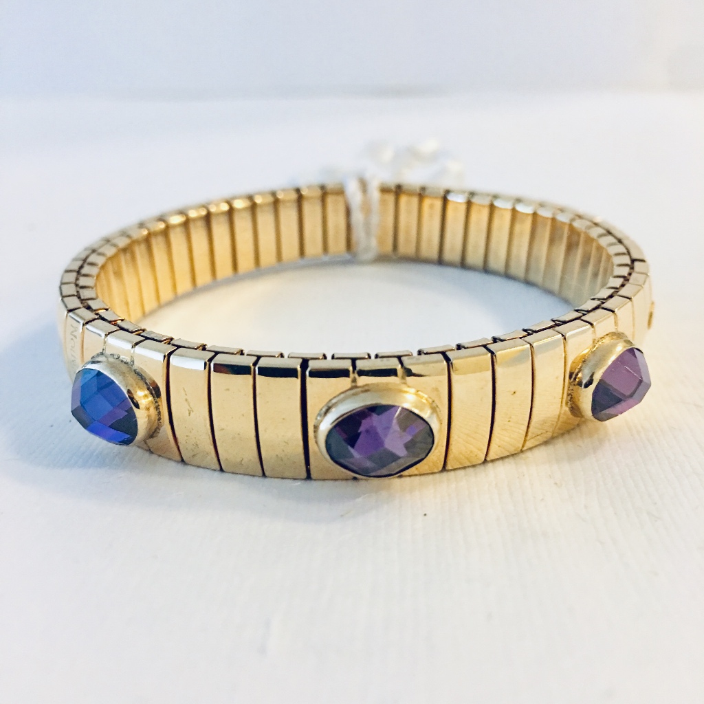 Purple Cz Nomination Extension Golden Bracelet